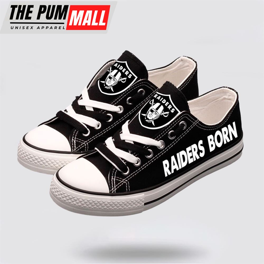 NFL Las Vegas Raiders Low Top Canvas Shoes Sport Sneakers Walk The Talk Of Team Pride With Every Step