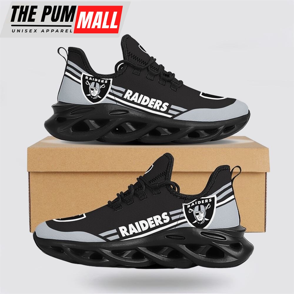 NFL Las Vegas Raiders Max Soul Shoes Sneakers Sport Shoes Dominate The Streets With Authentic Nfl Style