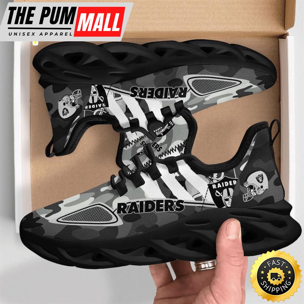 NFL Las Vegas Raiders Military Camouflage M Soul Shoes