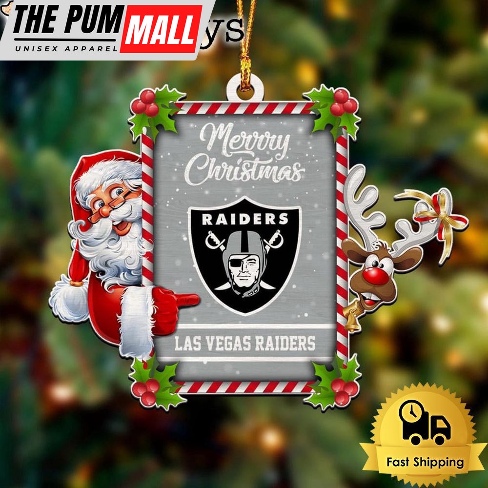 NFL Las Vegas Raiders Santa Claus Merry Christmas Ornament Limited Edition
