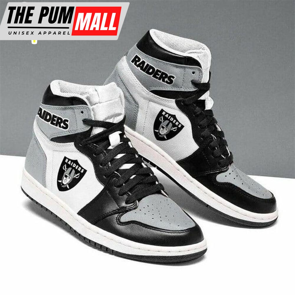 NFL Las Vegas Raiders Silver Black Air Jd 1 High Sneakers V2