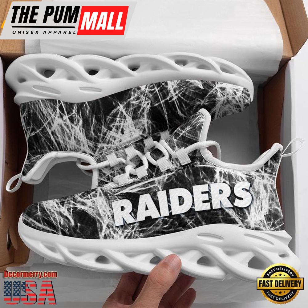 NFL Las Vegas Raiders Smoke Pattern Max Soul Shoes , Running Sneakers Shoes