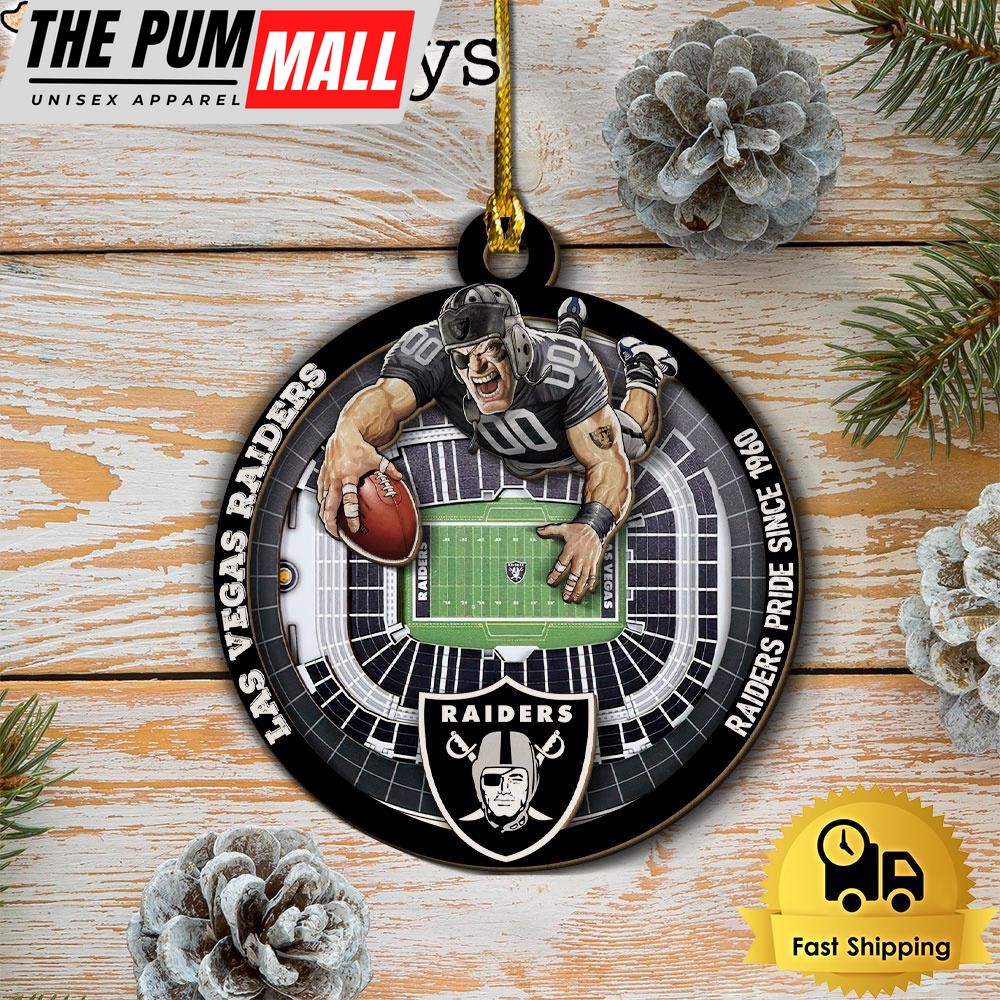 NFL Las Vegas Raiders StadiumView Layered Wood Christmas Ornament Limited Edition