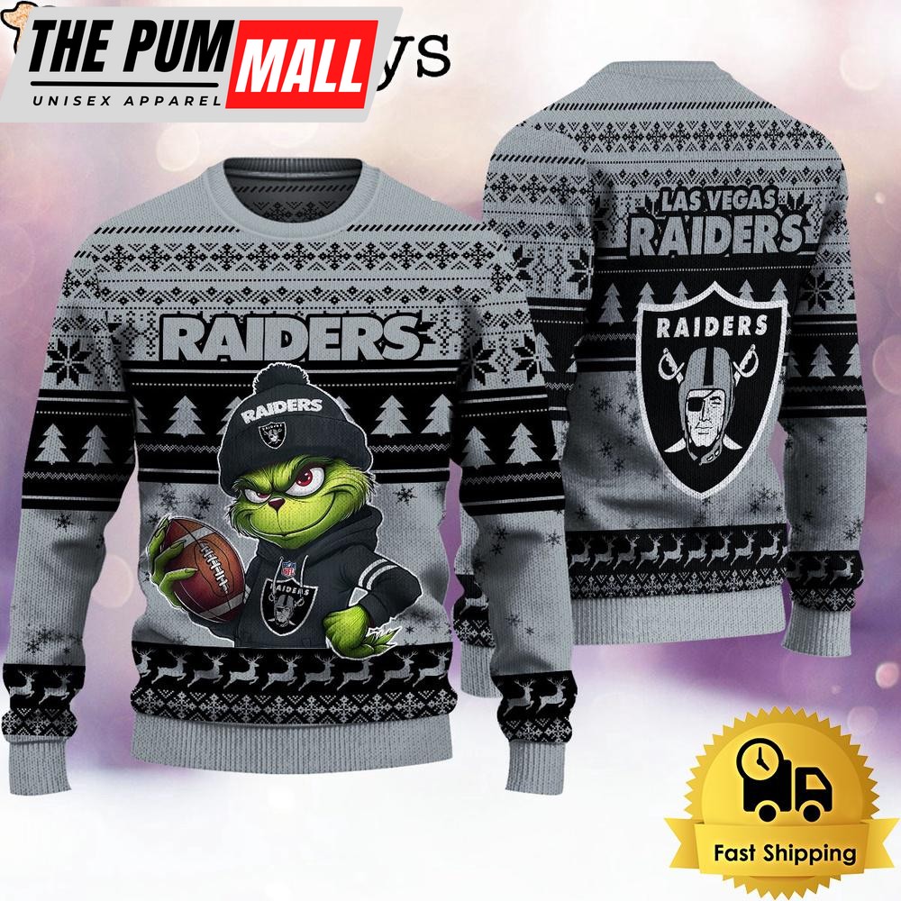 NFL Las Vegas Raiders The Grinch Ugly Christmas Sweater