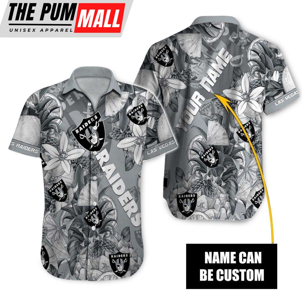 NFL Las Vegas Raiders Tropical Personalized Hawaiian Shirt
