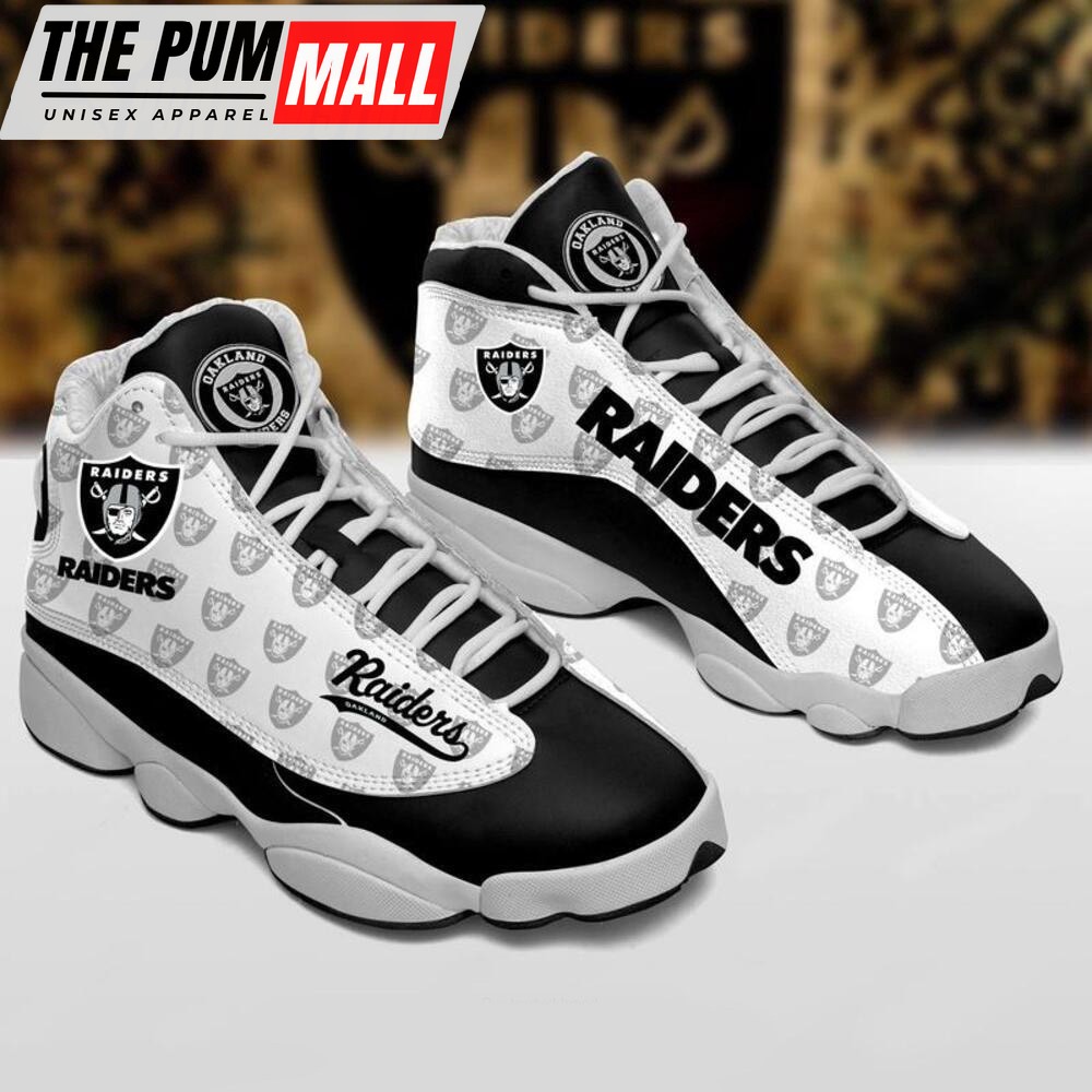 NFL Las Vegas Raiders White Black Air Jd 13 Shoes