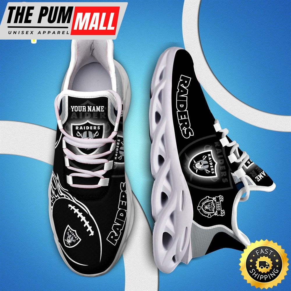 NFL Las Vegas Raiders White C Sneakers Personalized Your Name