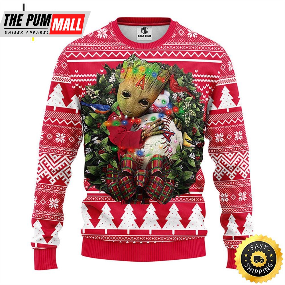 NFL Los Angeles Angels Groot Hug Christmas Ugly Sweater