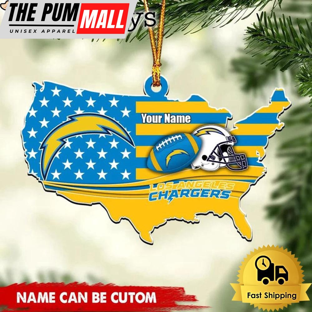 NFL Los Angeles Chargers American Flag Logo Team Custom Christmas Ornament Limited Edition