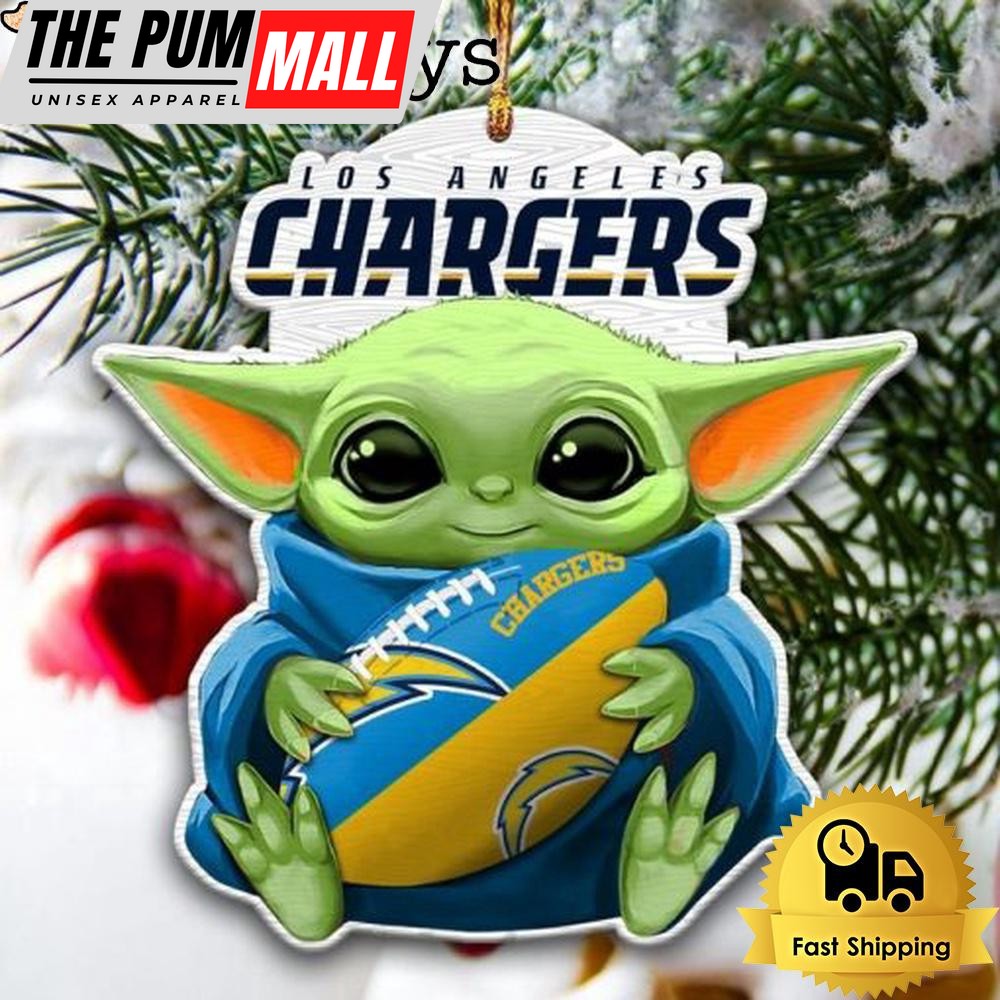 NFL Los Angeles Chargers Baby Yoda Christmas Tree Ornament Limited Edition