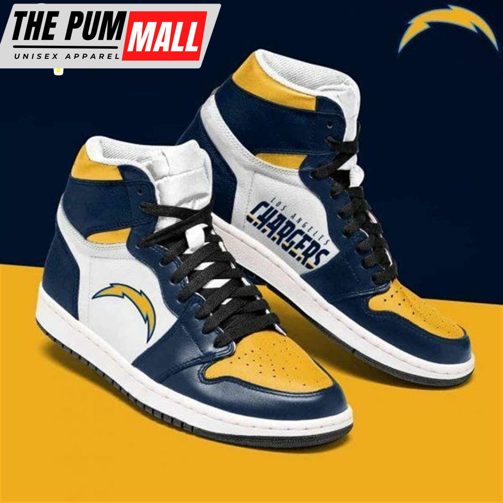 NFL Los Angeles Chargers Blue Gold Air Jd 1 High Sneakers