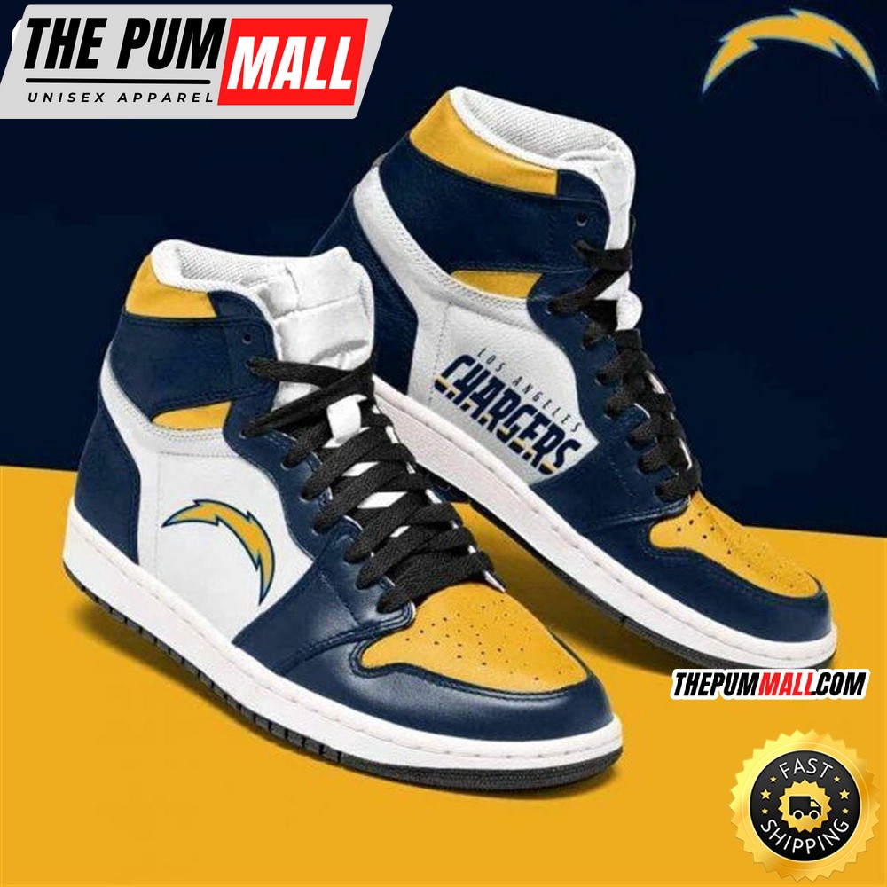 NFL Los Angeles Chargers Blue Gold Air Jd 1 High Sneakers