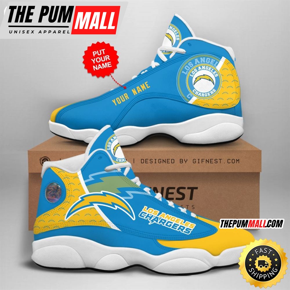 NFL Los Angeles Chargers Custom Name Air Jd 13 Shoes V1