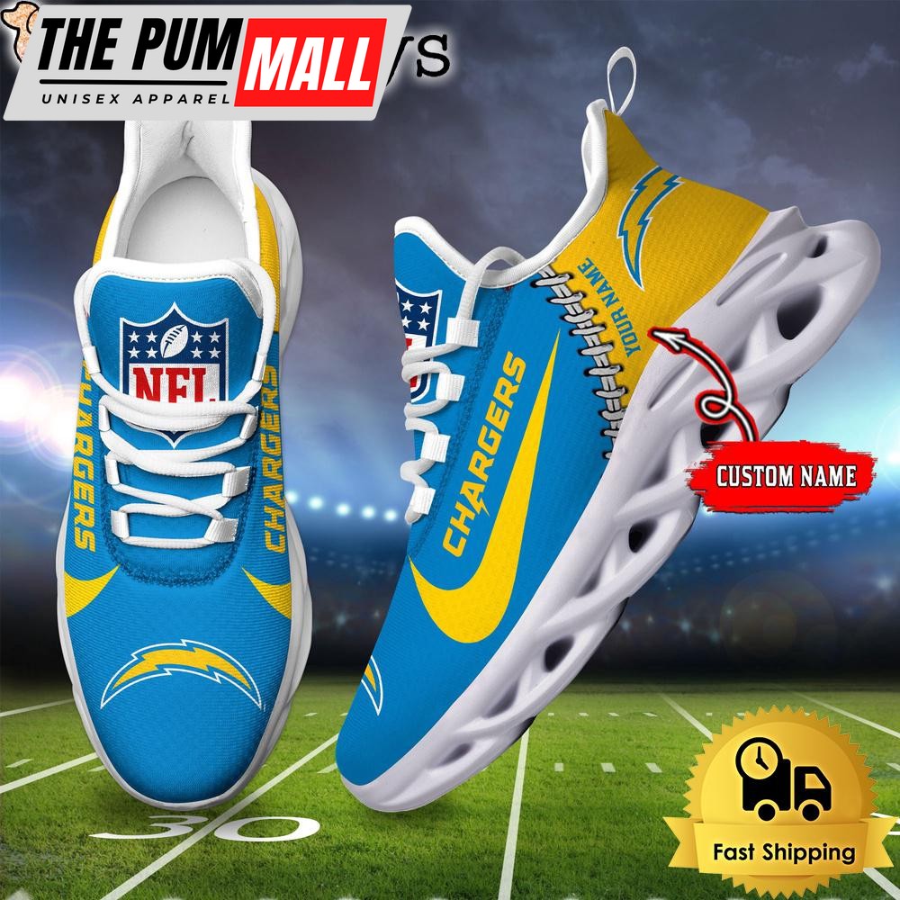 NFL Los Angeles Chargers Custom Name Max Soul Shoes Gift For Fans