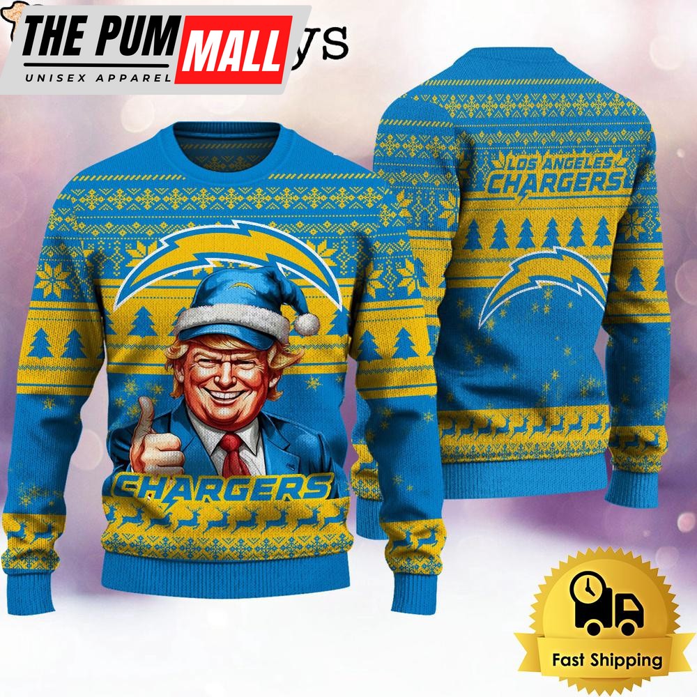 NFL Los Angeles Chargers Donald Trump Ugly Christmas Sweater