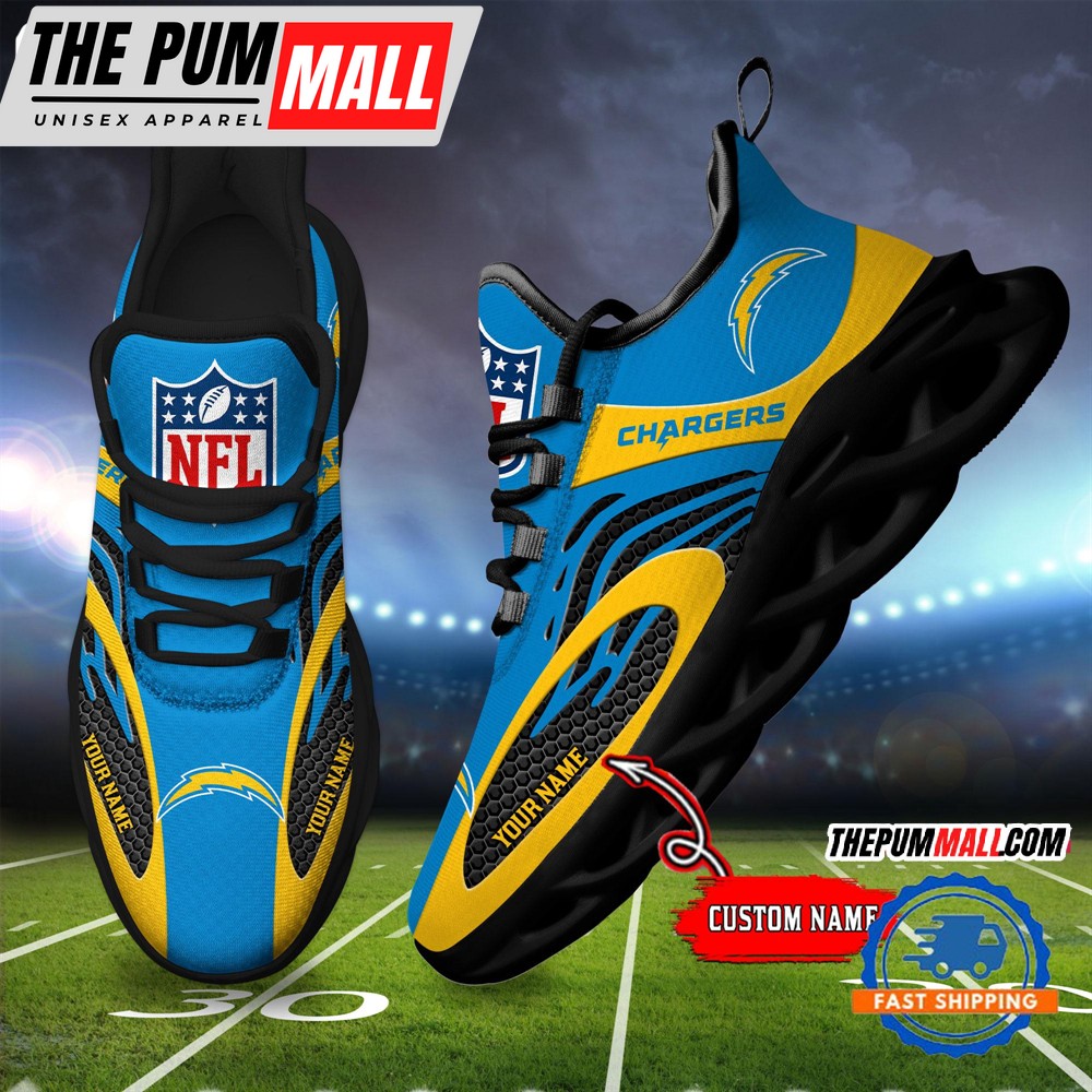 NFL Los Angeles Chargers Football Logo Team New Design Max Soul Shoes Sneaker