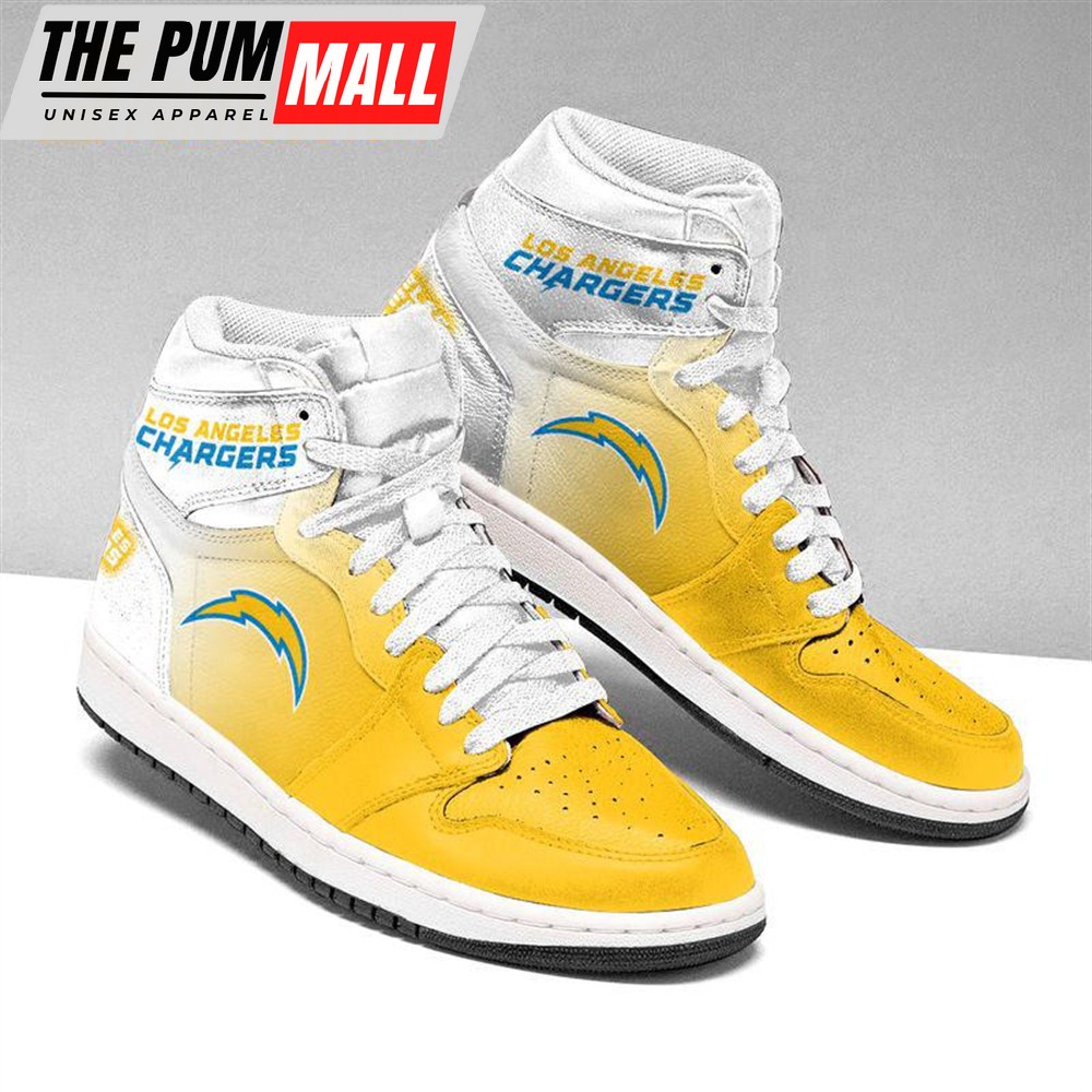 NFL Los Angeles Chargers Football Team Air Jd 1 Hightop Shoes Sizes