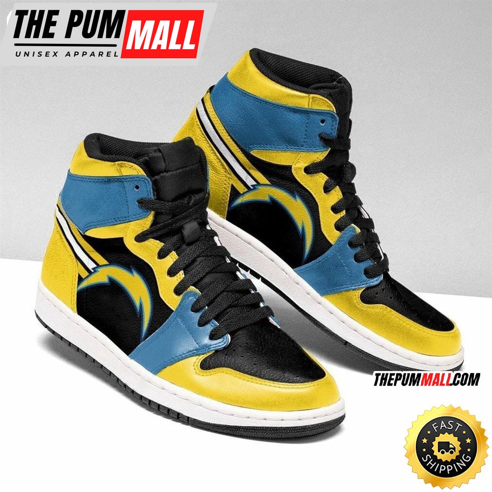 NFL Los Angeles Chargers Gold Black Air Jd 1 High Sneakers