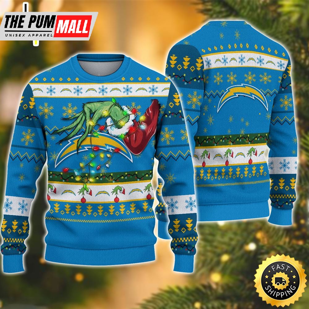 NFL Los Angeles Chargers Grinch Christmas Ugly Sweater