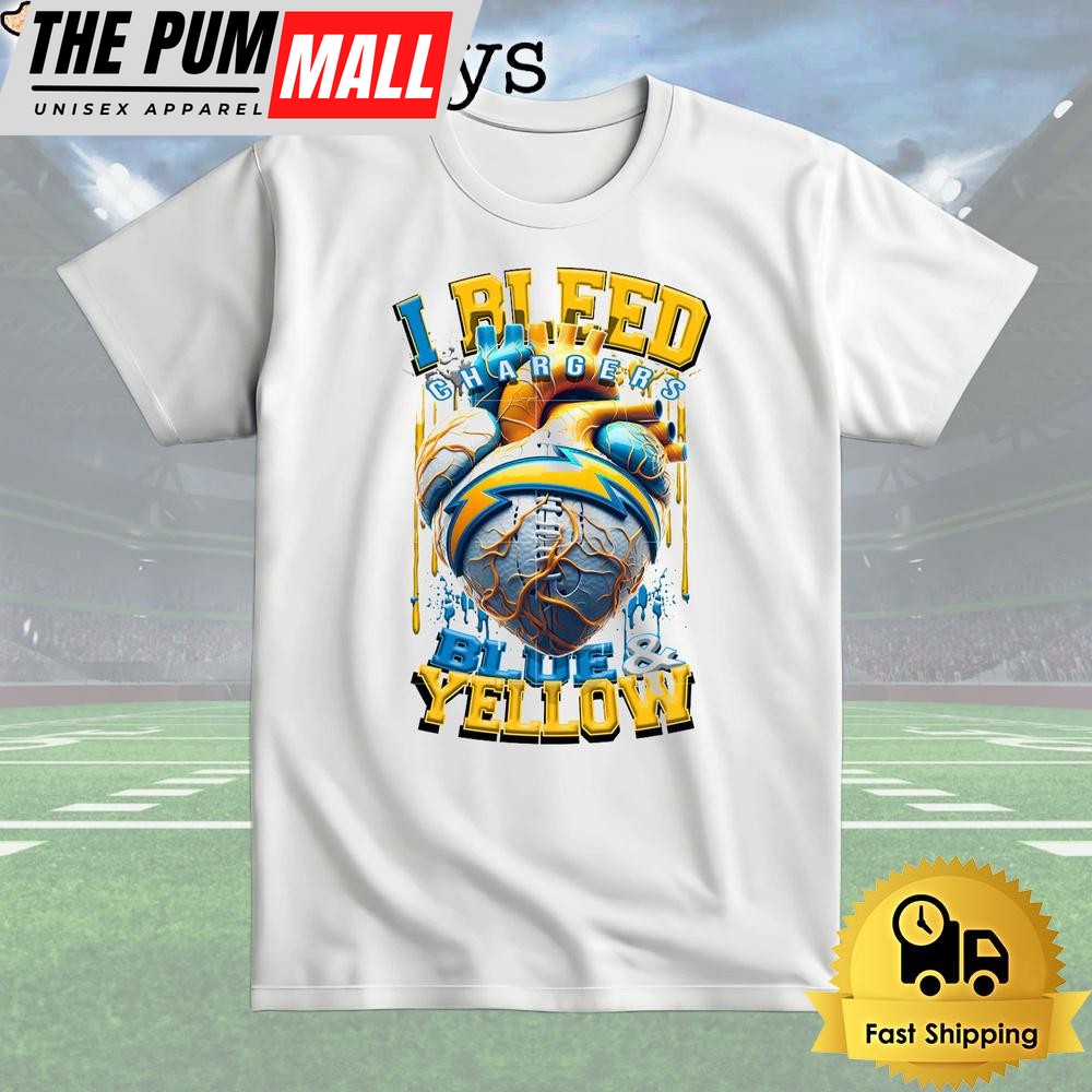 NFL Los Angeles Chargers I bleed Blue Yellow T Shirt