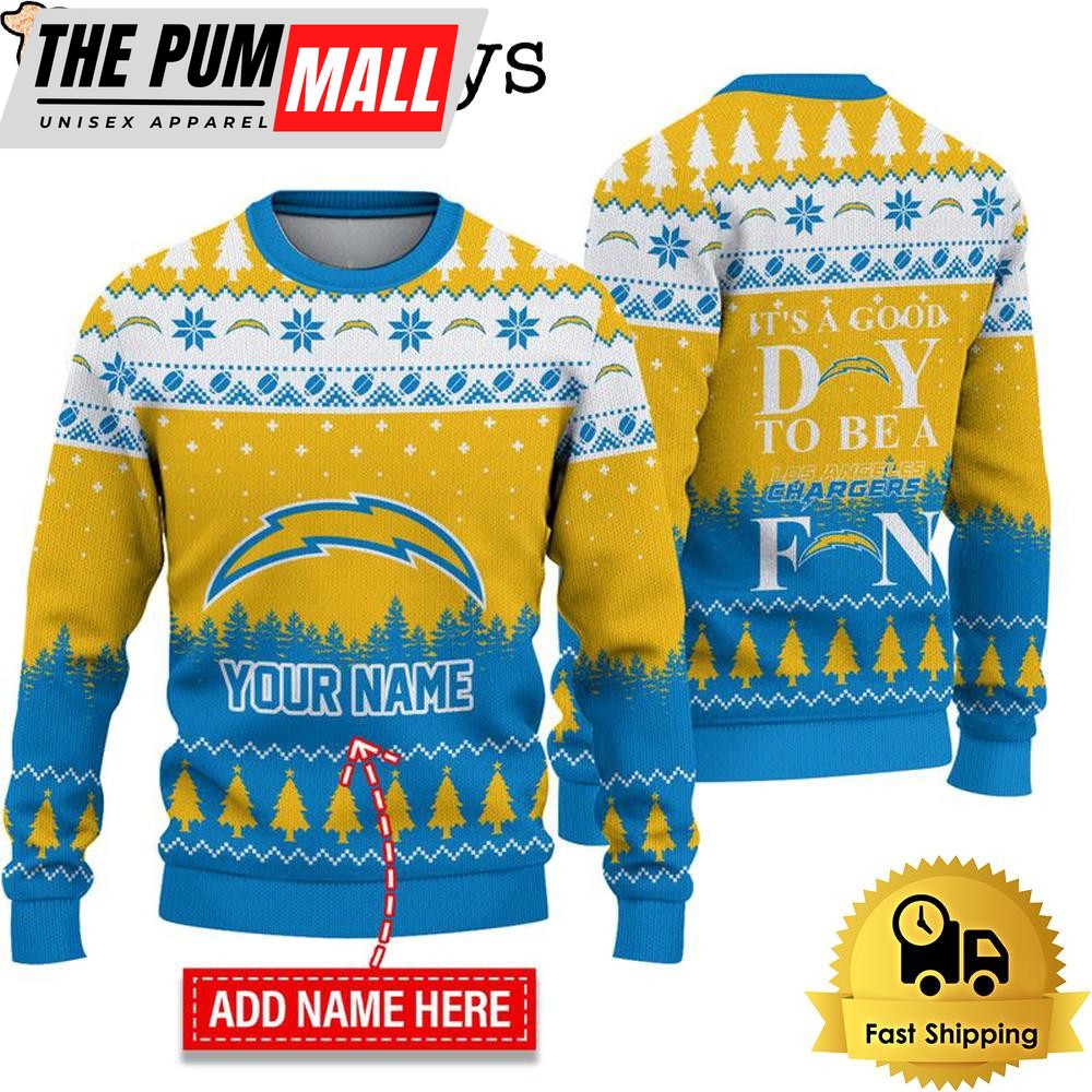 NFL Los Angeles Chargers It’s A Good Day To Be A Fan Ugly Christmas Sweater