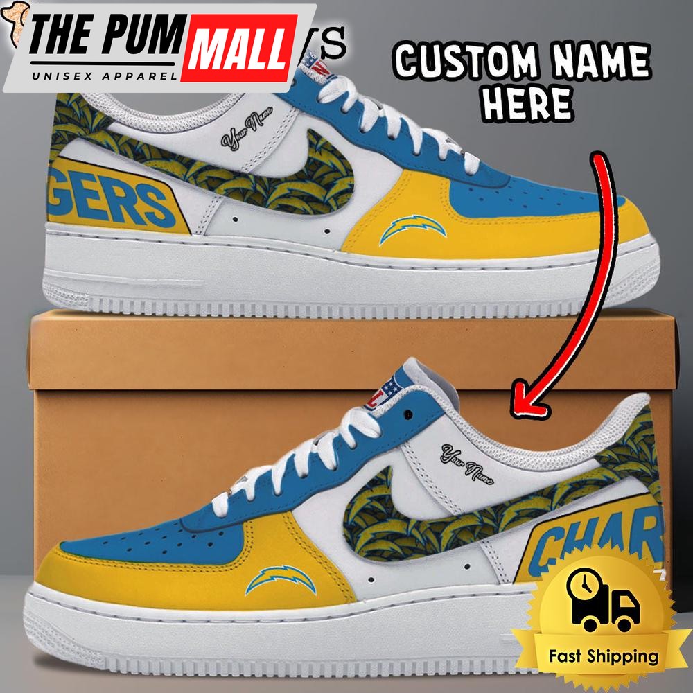 NFL Los Angeles Chargers Logo Team Design Custom Air Force 1 Shoes