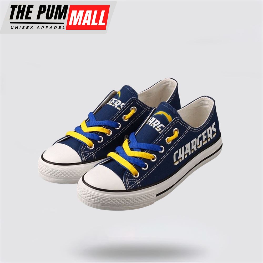 NFL Los Angeles Chargers Low Top Canvas Shoes Sport Sneakers Dominate The Streets With Authentic Nfl Style