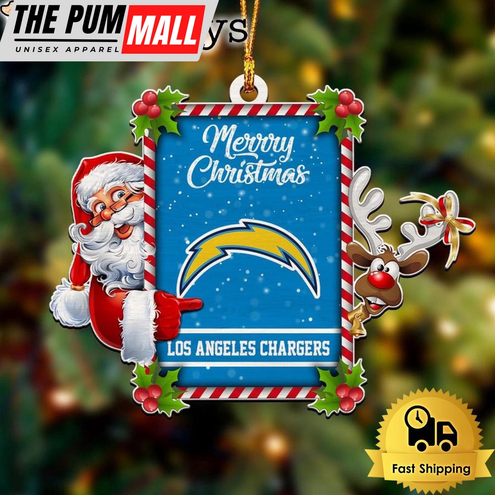 NFL Los Angeles Chargers Santa Claus Merry Christmas Ornament Limited Edition