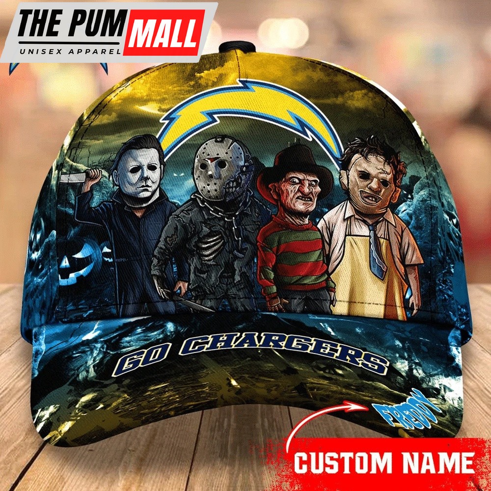 NFL Los Angeles Chargers Special Horror Movie Characters Halloween Baseball Cap