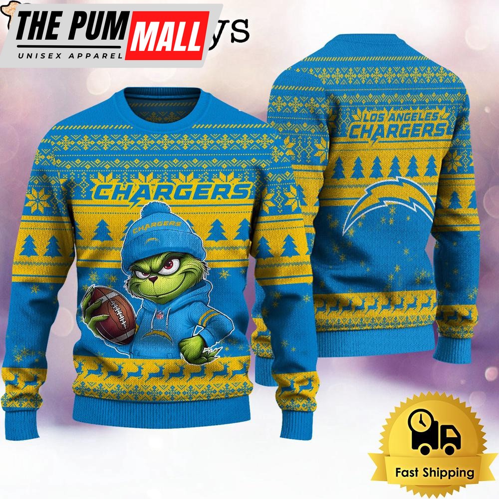 NFL Los Angeles Chargers The Grinch Ugly Christmas Sweater