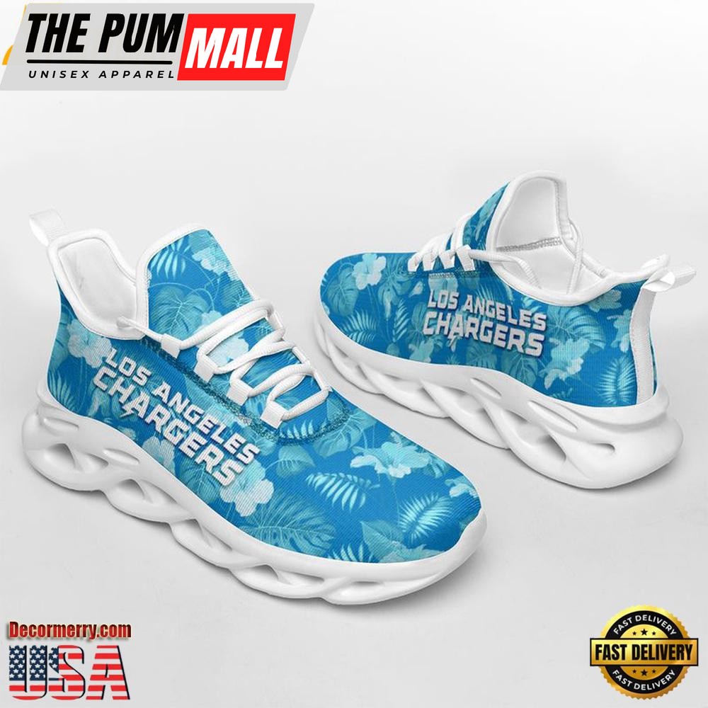 NFL Los Angeles Chargers Tropical Flowers Max Soul Shoes , Running Sneakers Shoes
