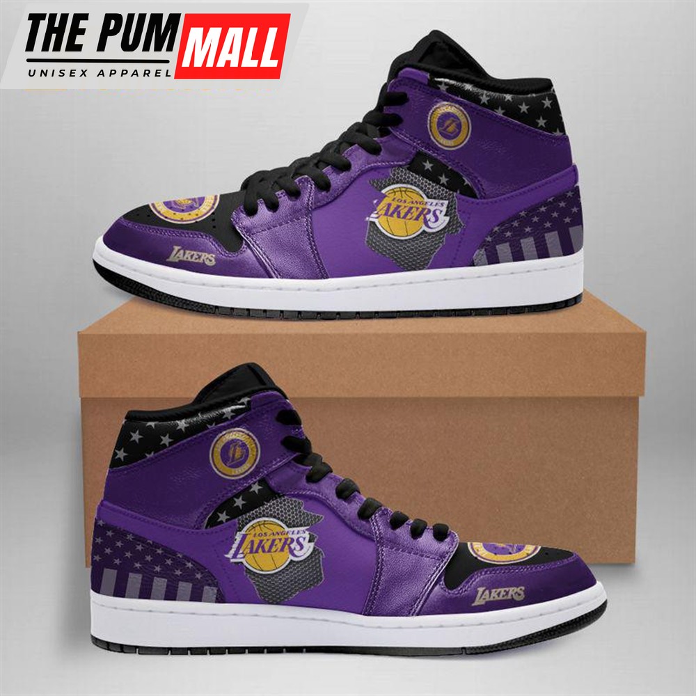 NFL Los Angeles Lakers Football Logo Team Air Jd 1 Hightop Shoes Sneakers