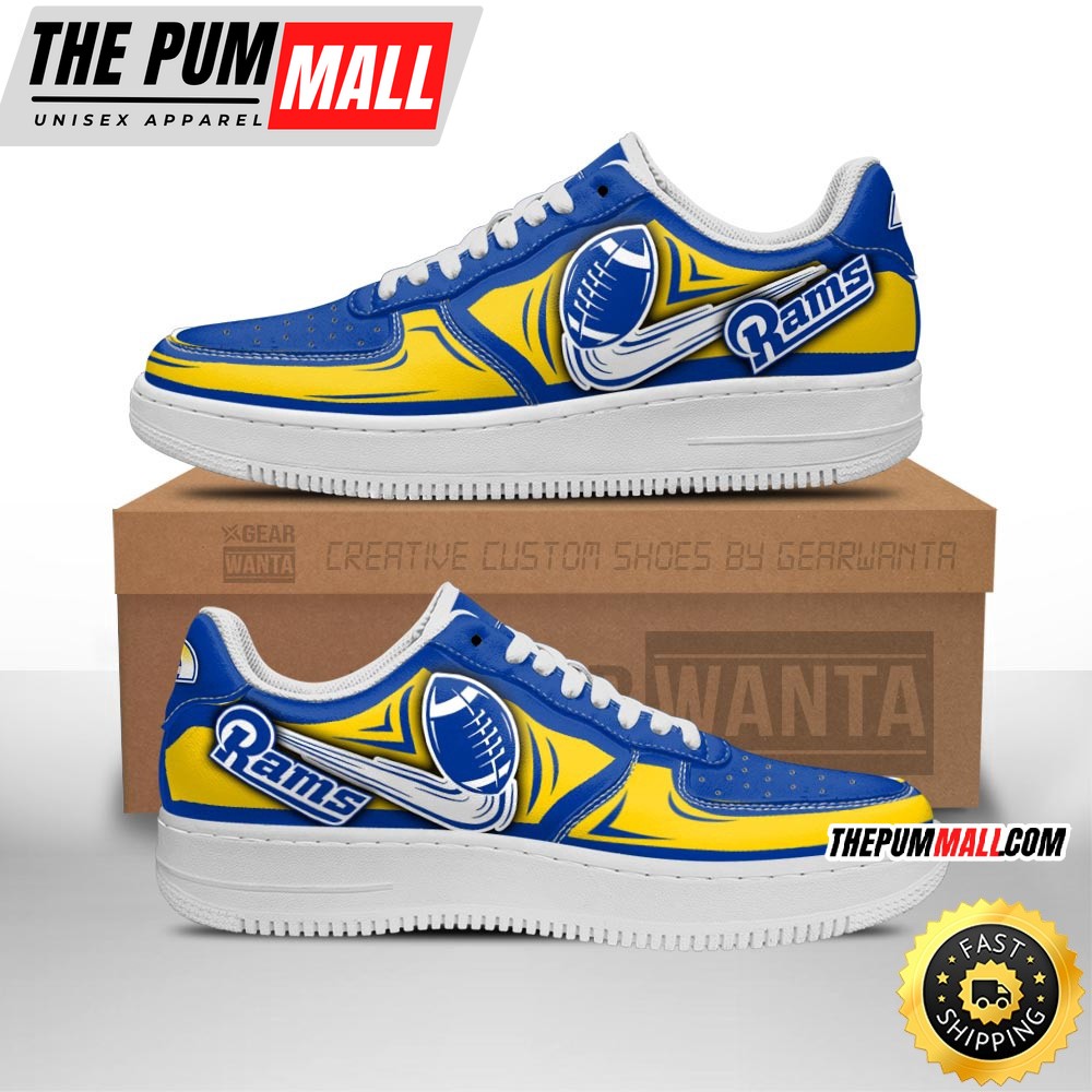 NFL Los Angeles Rams Air Force 1 Shoes Football Sneaker Shoes