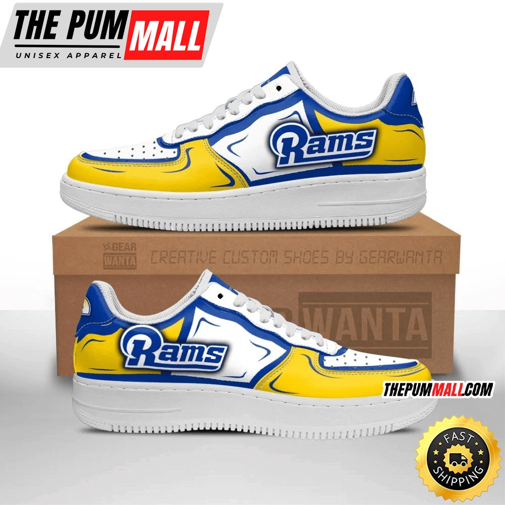 NFL Los Angeles Rams Air Force 1 Shoes Football Sports Sneaker Shoes