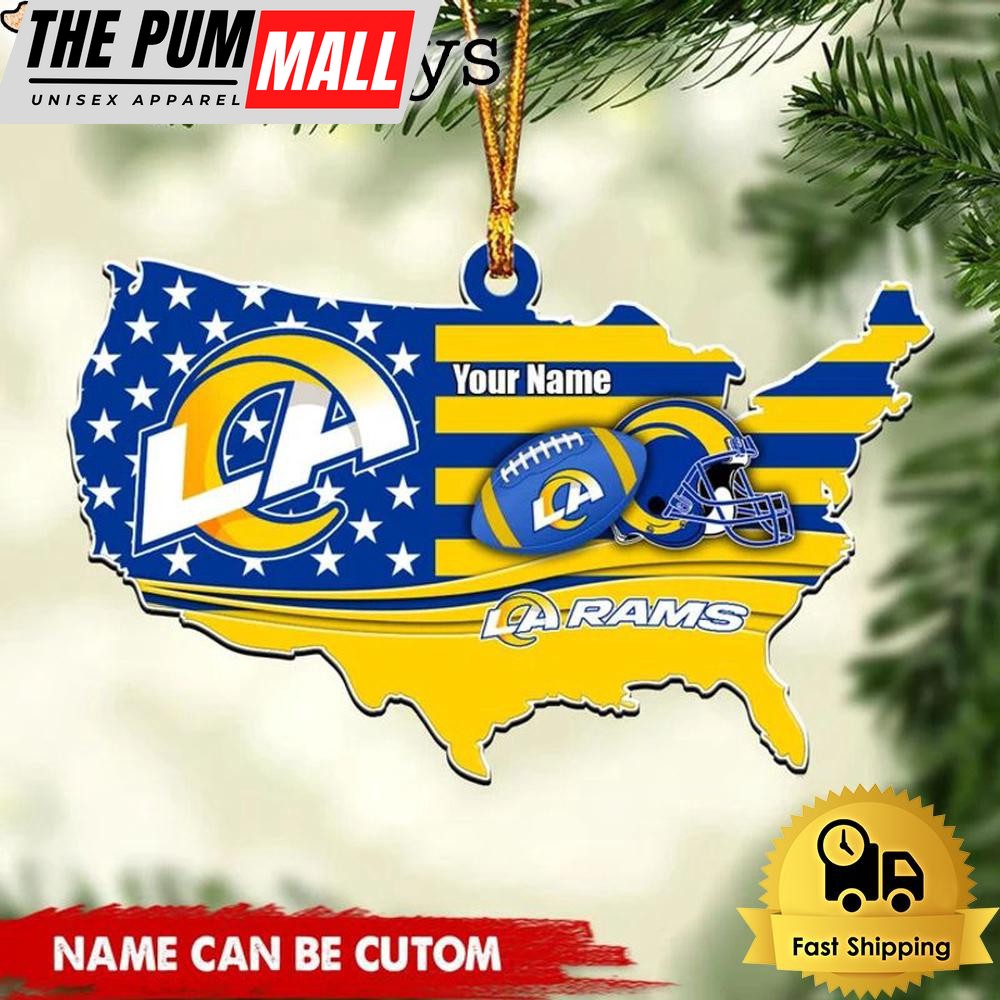 NFL Los Angeles Rams American Flag Logo Team Custom Christmas Ornament Limited Edition