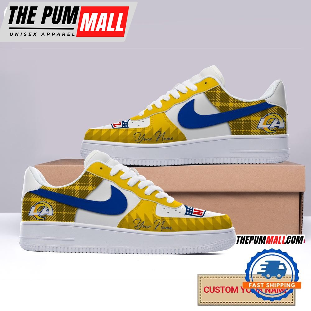 NFL Los Angeles Rams Christmas Logo Pattern Custom Air Force 1 Shoes Sneaker