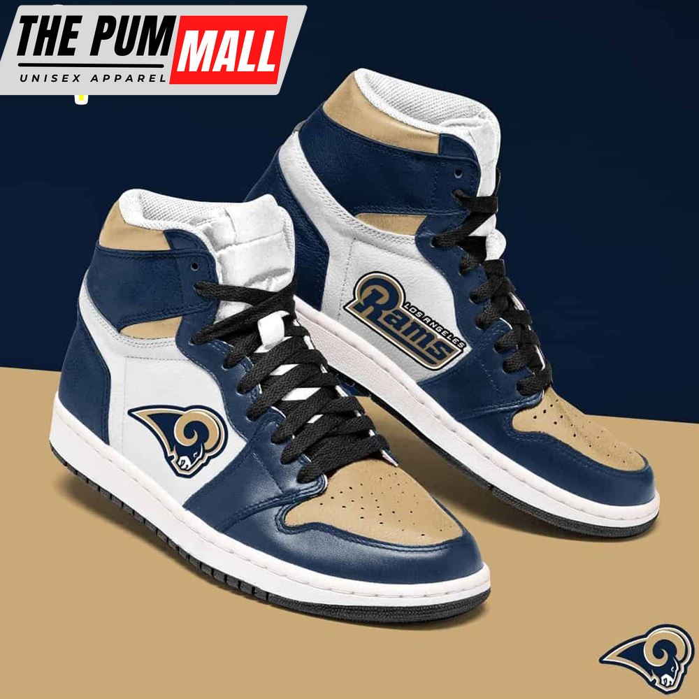 NFL Los Angeles Rams Dark Blue White Brown Air Jd 1 High Sneakers