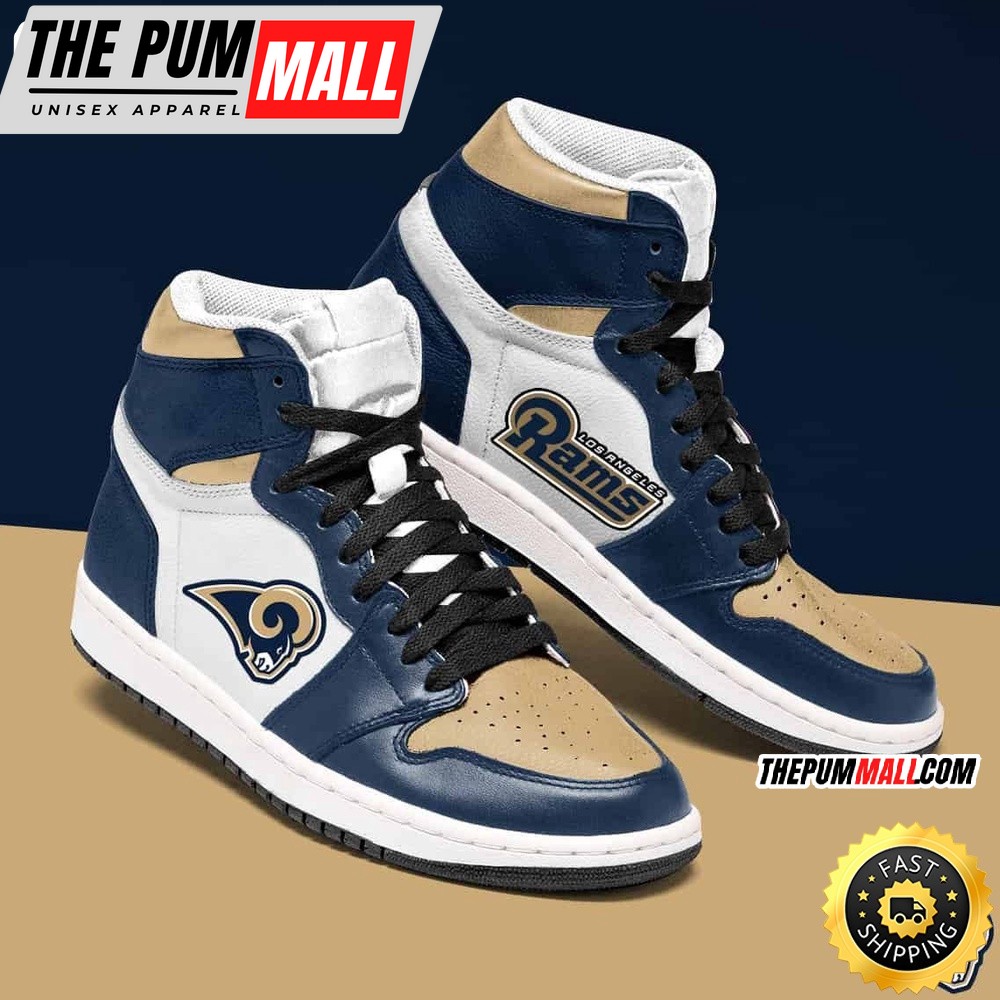 NFL Los Angeles Rams Dark Blue White Brown Air Jd 1 High Sneakers