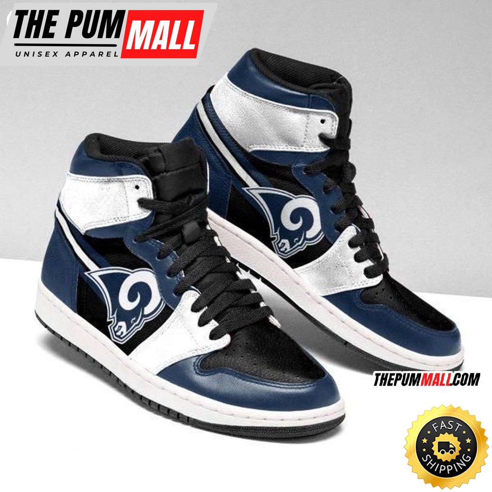 NFL Los Angeles Rams Dark Blue White Edition Air Jd 1 High Sneakers