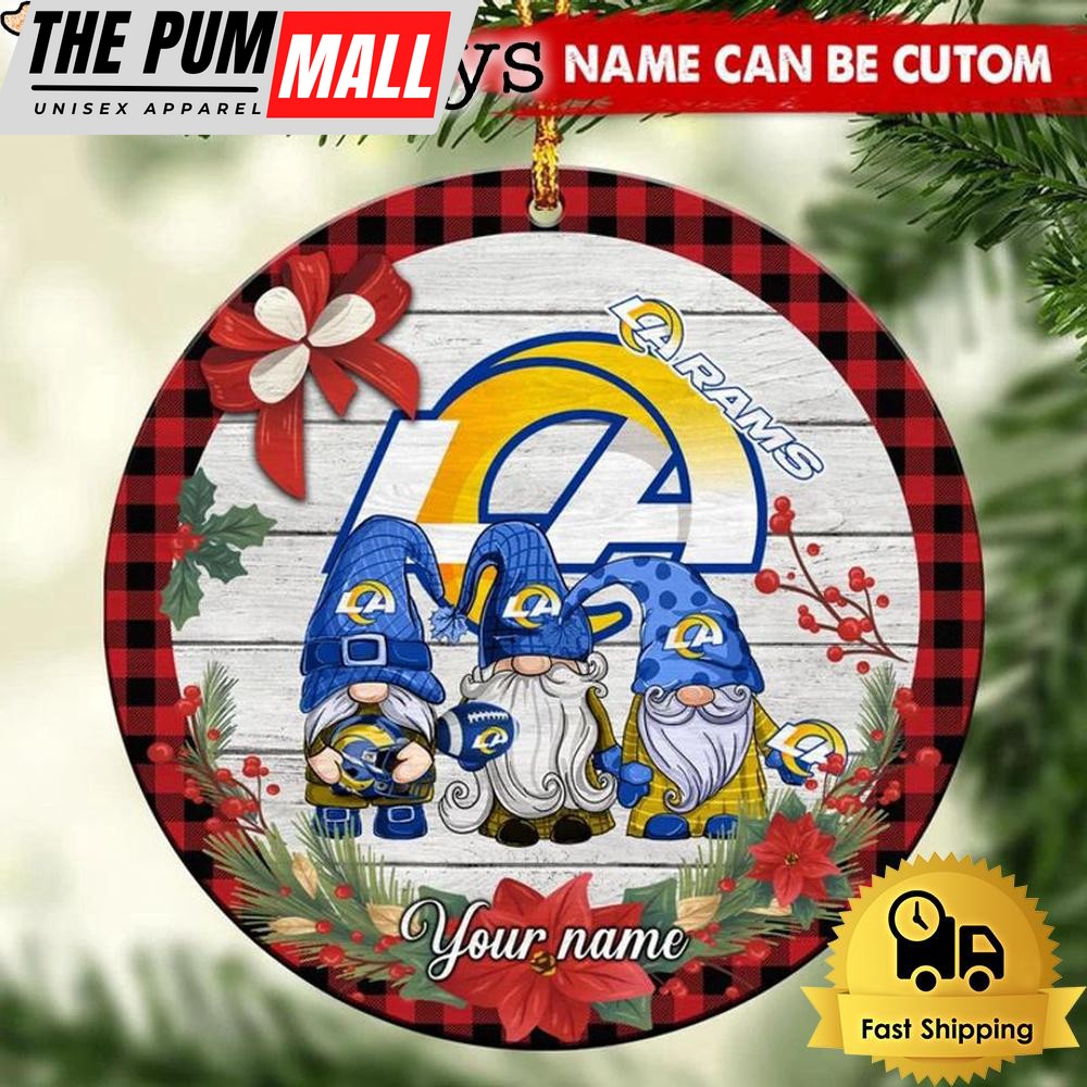 NFL Los Angeles Rams Football 3 Gnome Custom Christmas Ornament Limited Edition