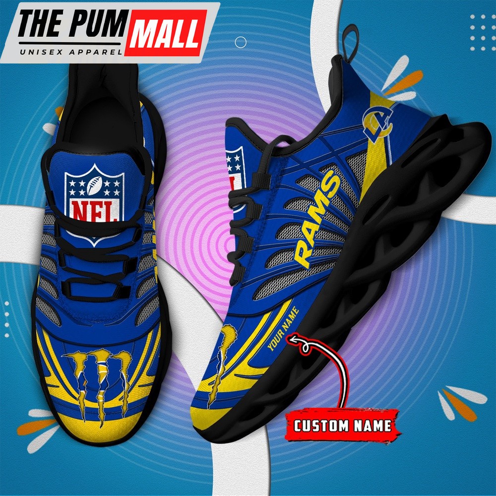 NFL Los Angeles Rams Football Team Design Max Soul Shoes