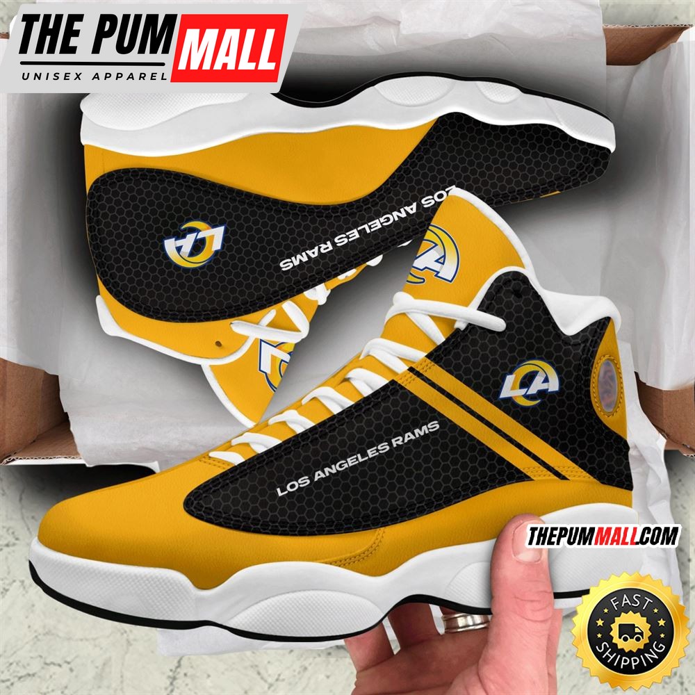 NFL Los Angeles Rams Golden Black Air Jd 13 Shoes