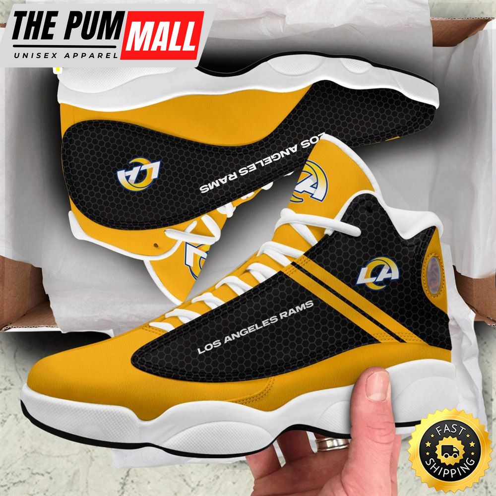 NFL Los Angeles Rams Golden Black Air Jd 13 Shoes