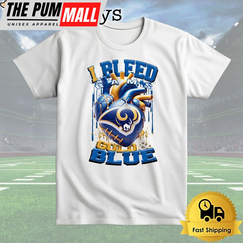 NFL Los Angeles Rams I Bleed Gold Blue T Shirt