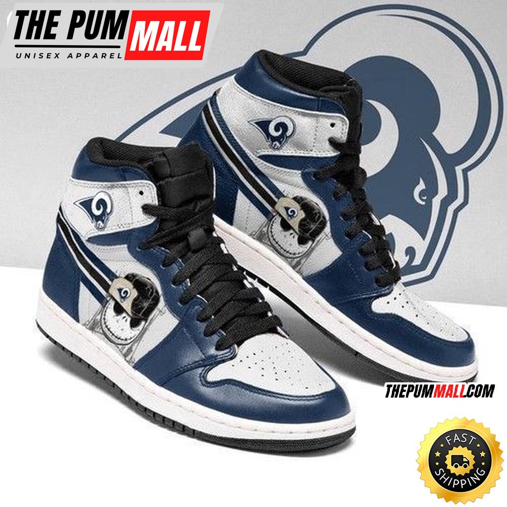 NFL Los Angeles Rams Jack Skellington Edition Air Jd 1 High Sneakers