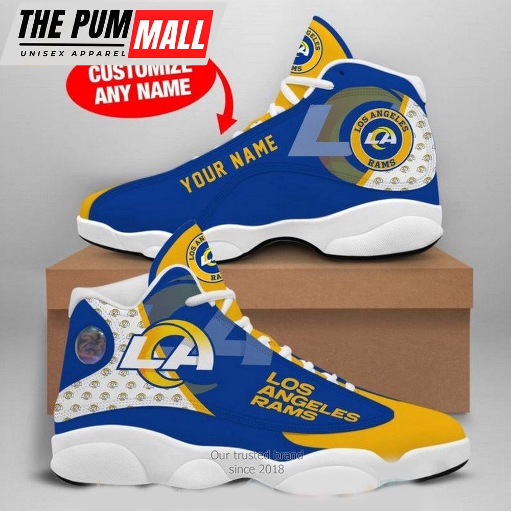 NFL Los Angeles Rams Logo Football Team Print Air Jd 13 Shoes