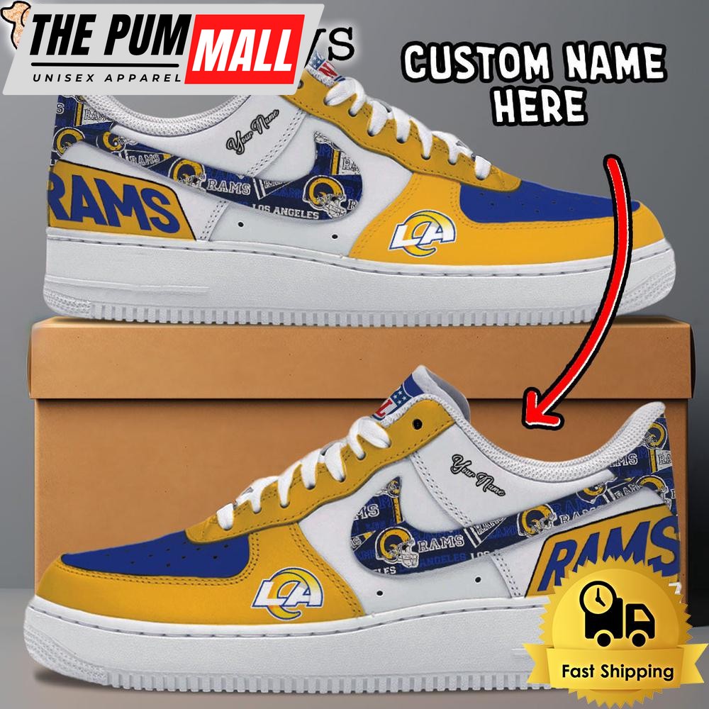 NFL Los Angeles Rams Logo Team Design Custom Air Force 1 Shoes