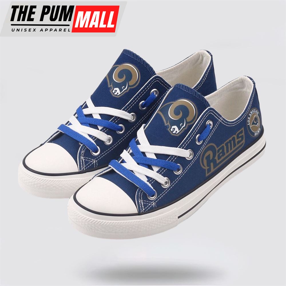 NFL Los Angeles Rams Low Top Canvas Shoes Sport Sneakers Fuel Your Passion For The Game With Every Stride