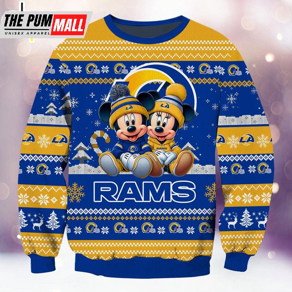 nfl-los-angeles-rams-mickey-and-minnie-cute-christmas-ugly-sweater-7z4rocjh NFL Los Angeles Rams Mickey And Minnie Cute Christmas Ugly Sweater
