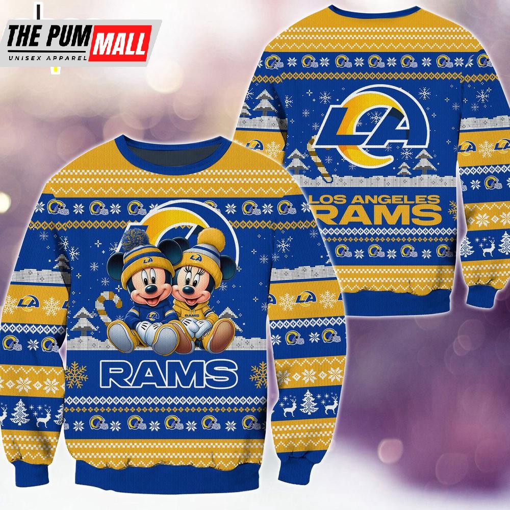 nfl-los-angeles-rams-mickey-and-minnie-cute-christmas-ugly-sweater-7z4rocjh NFL Los Angeles Rams Mickey And Minnie Cute Christmas Ugly Sweater